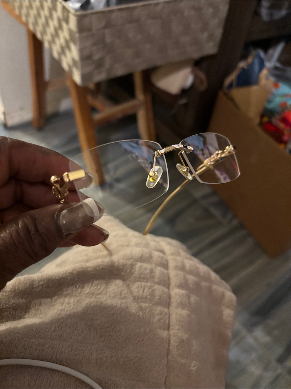 Gold Toned Cat Accent Eyewear Temple Arms - Unisex